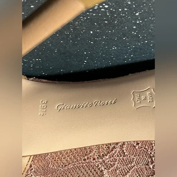 GIANVITO ROSSI - Nude Lace peep toe stiletto heels  size 9 1/2 - Picture 7 of 7